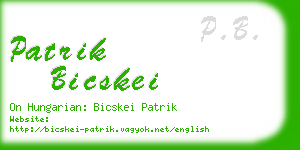 patrik bicskei business card